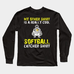 Softball Catcher Girl Baseball Player Long Sleeve T-Shirt